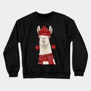 Cute Winter Llama Crewneck Sweatshirt